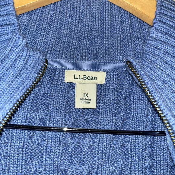 L. L. Bean Double L Cable Sweater, Zip Cardigan - Picture 4 of 10